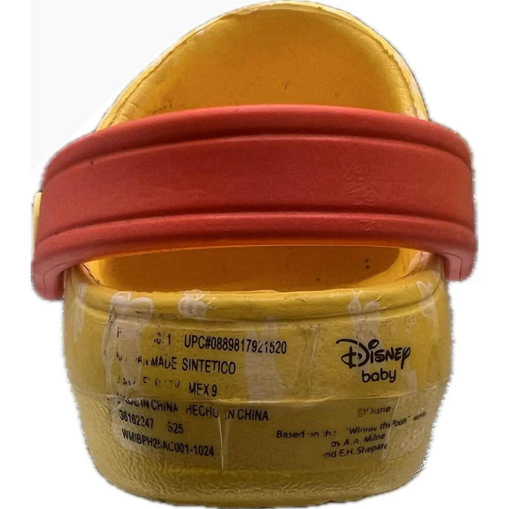 Disney‎ Baby Winnie the Pooh Clogs Yellow Bee Print Toddler Size 5/6